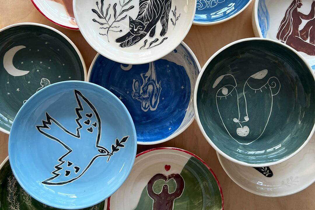 warsztaty ceramiczne sgraffito gabi strama miski