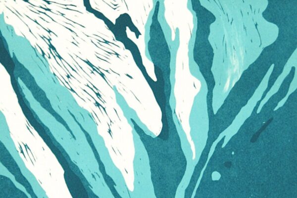 Linoryt wielobarwny w błękitach. Grafika. Warsztaty w pracowni Goga.Gallery