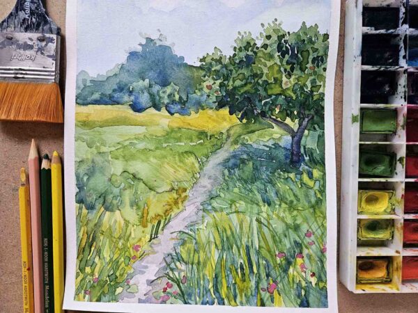 Pejzaż w technice akwareli